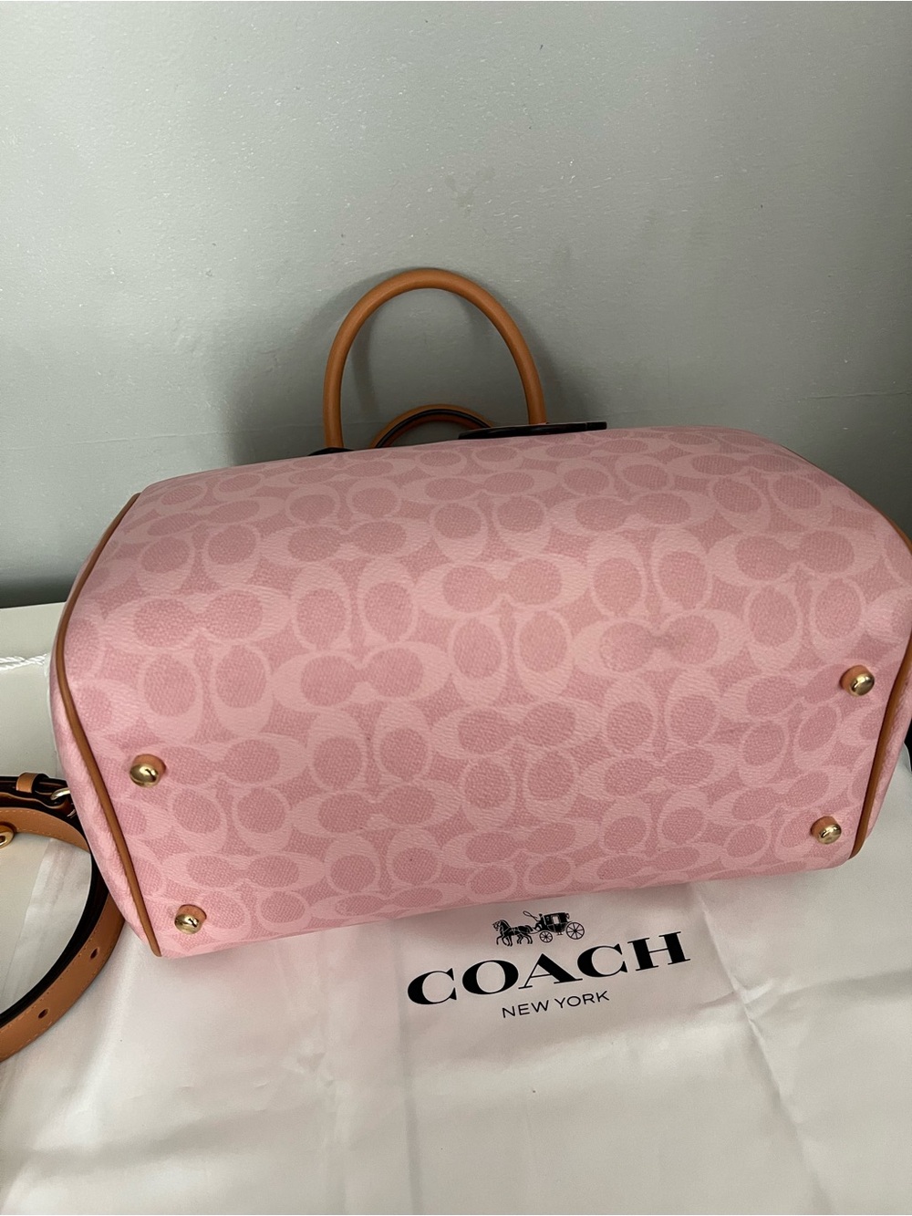 Coach Large Rowan Satchel In Signature Canvas With Charms & Wallet - Picture 6 of 14